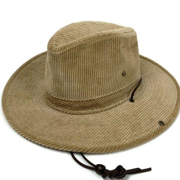 Mens Henschel Aussie Fedora Hat Corduroy Small Safari Outdoor - Picture 1 of 7
